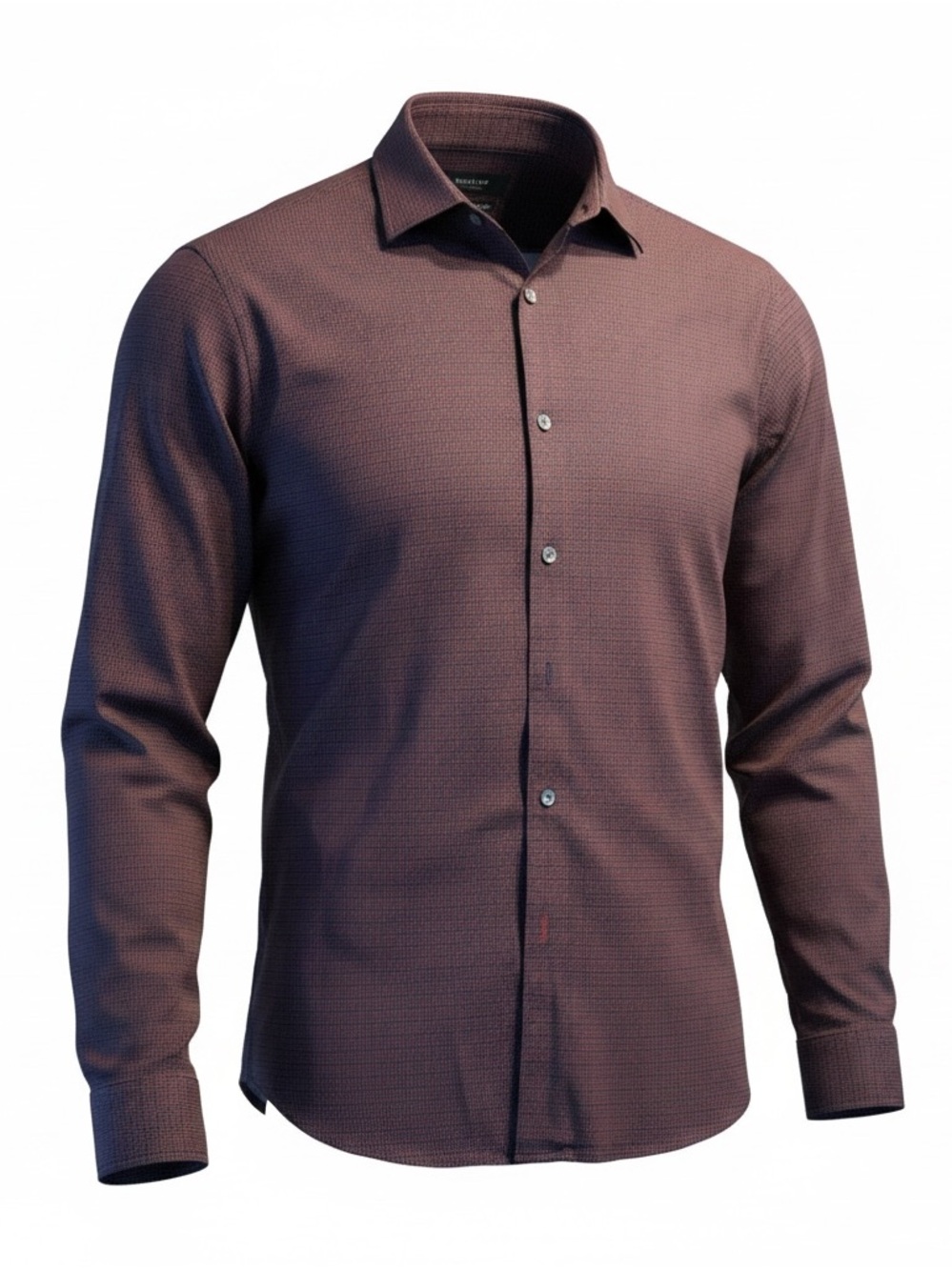 Tahari Men's Burgundy Micro-Pattern Dress Shirt